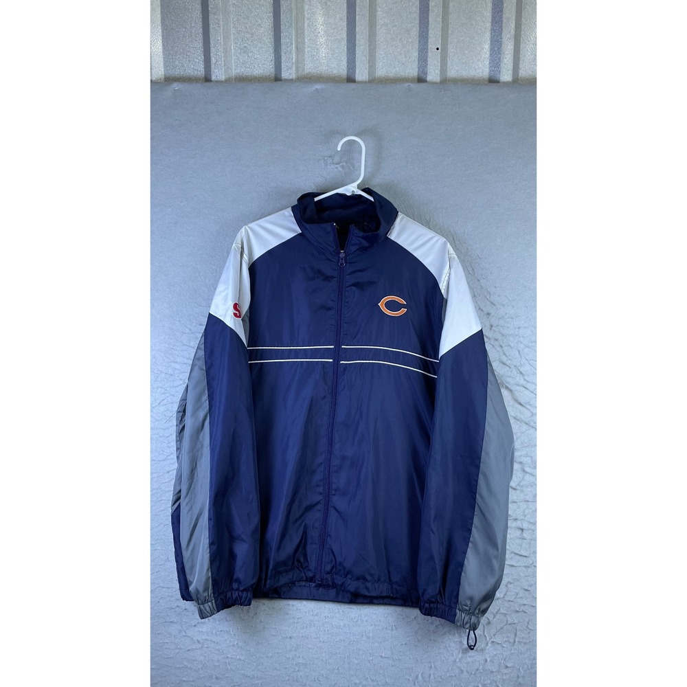 Dunbrooke Windbreaker Jacket Mens Large Blue Excellent Chicago Bears SI Logo